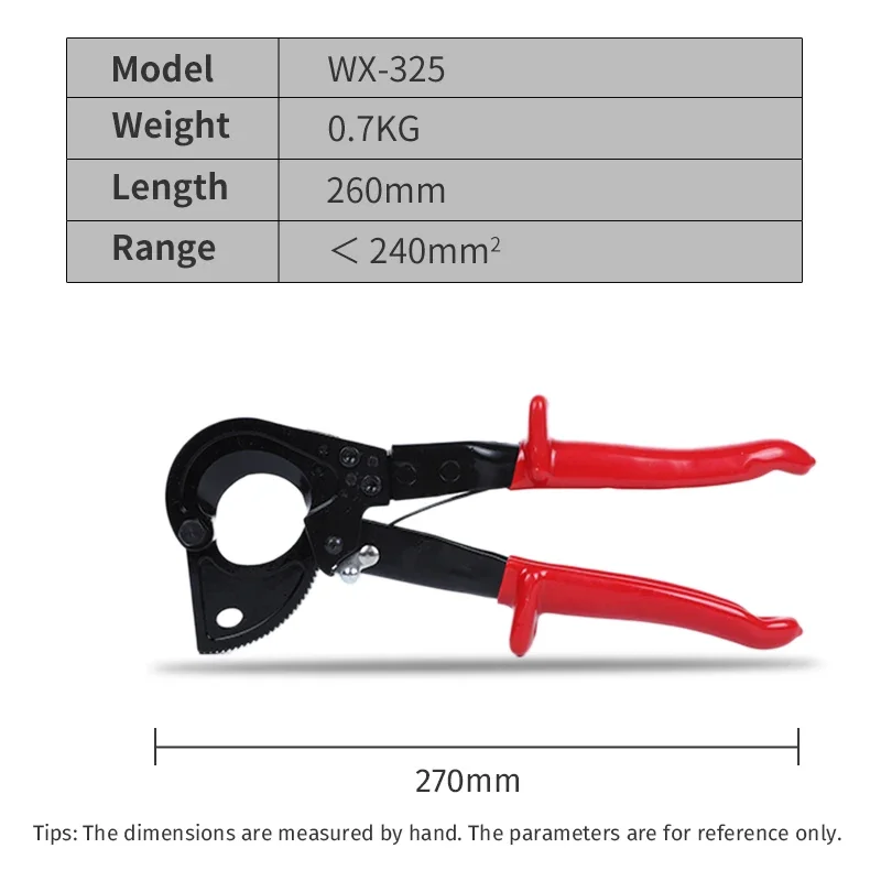 Pinza da taglio per filo di rame in alluminio per impieghi gravosi forbici per tagliacavi a cricchetto fili da taglio per cavi utensili manuali