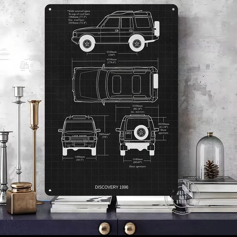 Range Rover Car Posters 3D Textured Vintage Metal Tin Sign Personalized Retro Wall Art for Man Cave Room Office Decoration Home