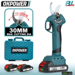 30MM 21V Brushless Electric scissors 4 Gears Cordless Pruning Shears Gardening Bonsai with Plastic Box For Makita 18V Battery