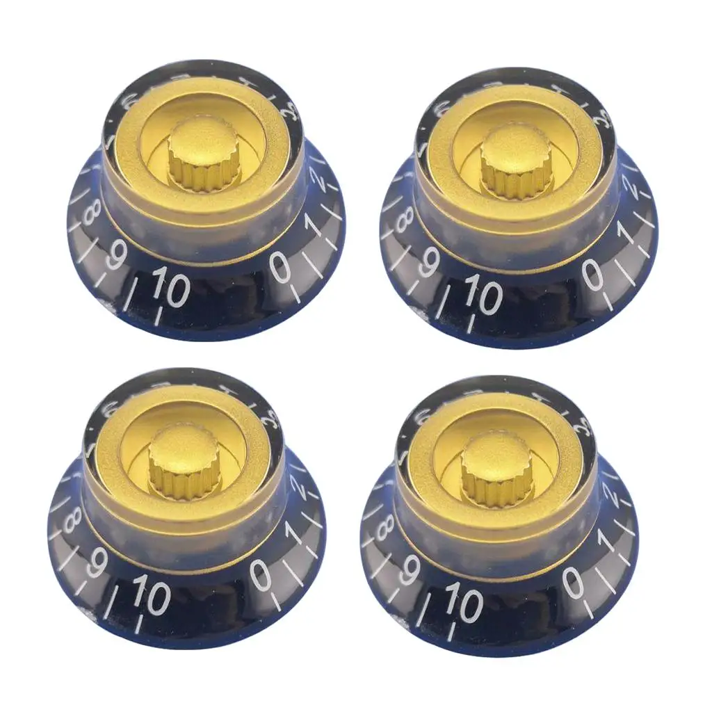 Electric Guitar Bass Tone Volume Control Knobs Acrylic 15mm Replacement Parts Set for Musical Performance