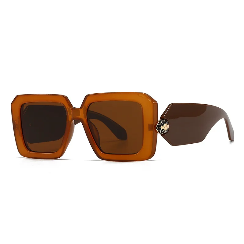 Nieuwe high-end klassieke luxe merk designer vierkante zonnebril damesmode vintage populaire reiszonnebril voor dames UV400