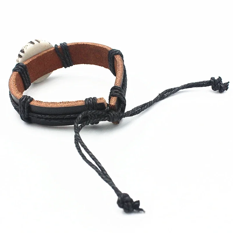 Hawaiian Style Turtle Leather Bracelet with Hemp Wax Rope for Men And Women Unique Gift Idea - view 4