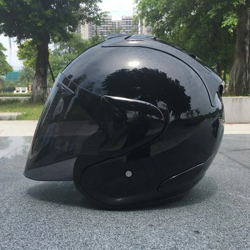 Motorcycle Helmet Open Face 3/4 Helmet SZ-Ram 3 Bright Black Cycling Dirt Racing Motorcycle Kart Protective Helmet Capacete