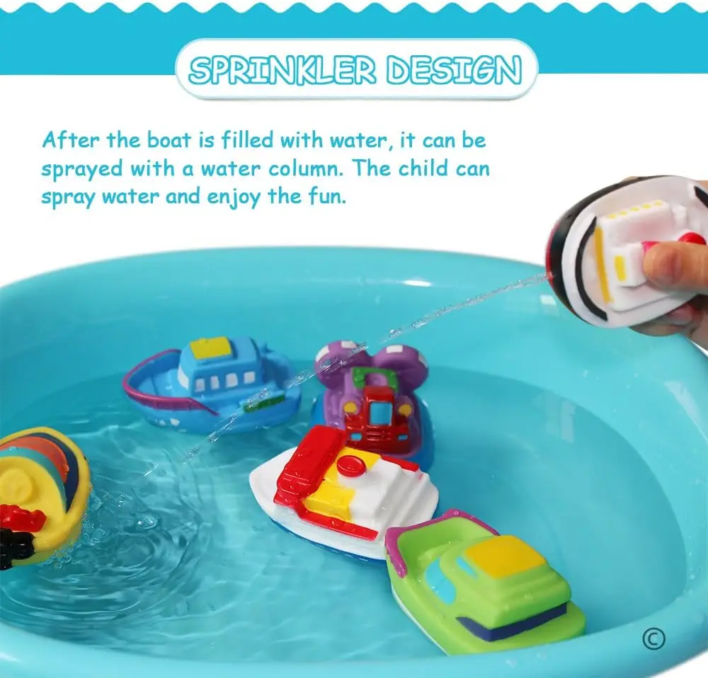 Bathtub Floating Bath Toys(6PCS),Baby Soft Bath Time Boat Toys,Bathtub Learning Water Toys and Bathroom Toys for Toddlers