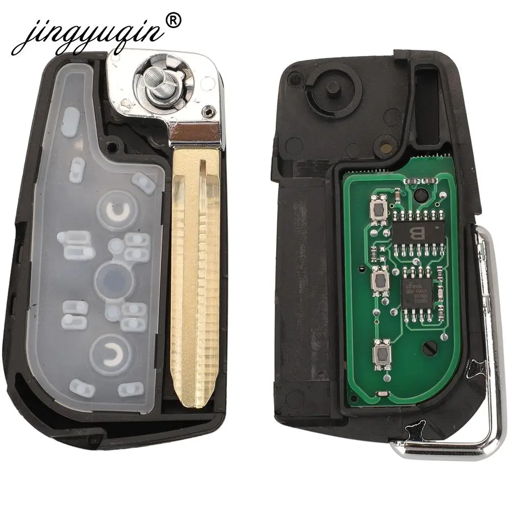 jingyuqin 89070-0D580 B71TA 433MHz Modified Flip Remote Car Key FOB for Toyota Yaris 2014-2017 Vios 2013-2016 G H Chip Optional