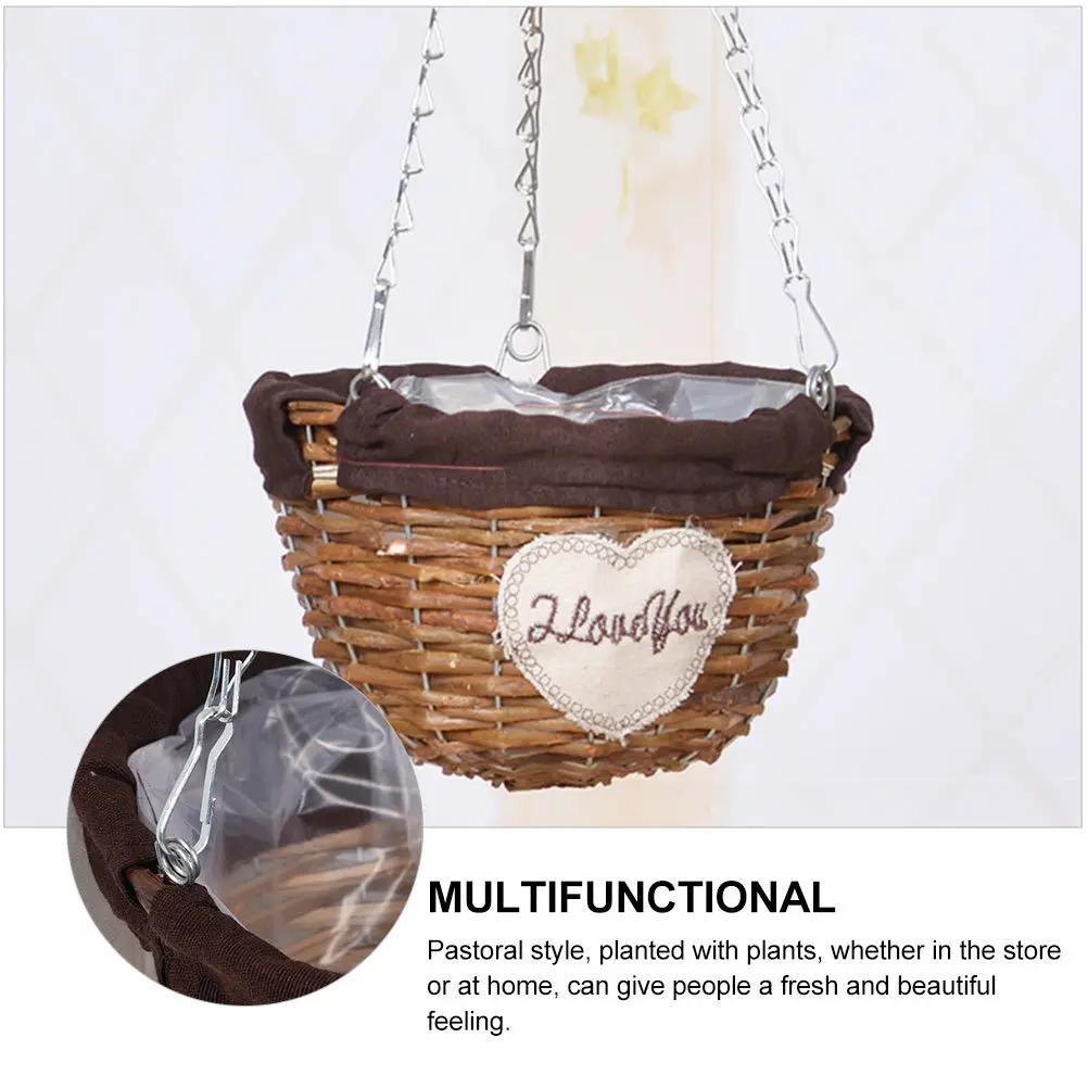 

1 шт. плетеная корзина, вешалка для растений, прочный контейнер для хранения для использования в помещении и на открытом воздухе, плетеная корзина, вешалка для растений