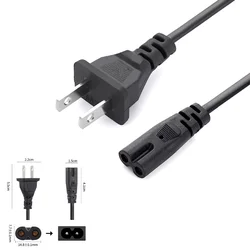 EU Power Cable 2pin IEC C7 US Power Extension Cord For Dell Laptop Charger Epson Printer Radio Speaker PS4