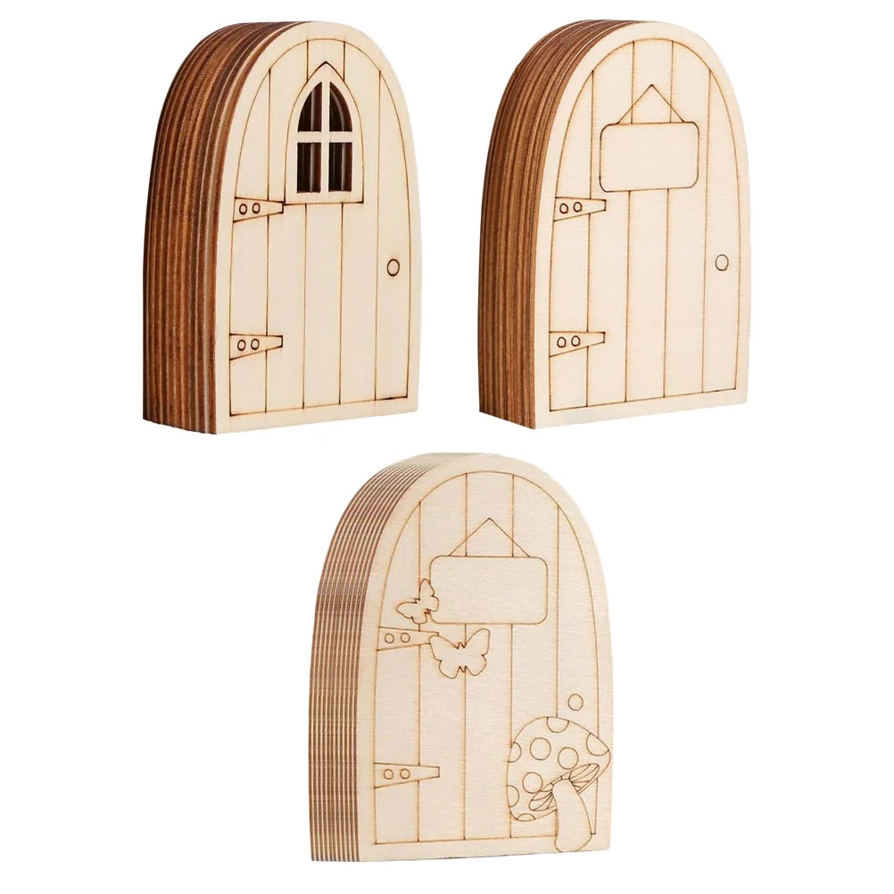 

30 Pcs Fairy Gate Door Model Adornment Decorate DIY Wooden House Mini Microlandscape Accessory Decorations Ornament