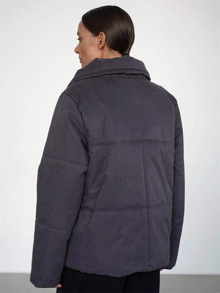 2025, weibliche Pendeln Parkas Winter Warme Parkas Mantel Für Frauen Patchwork Solide Rollkragen Tasche Casual Langarm Mantel