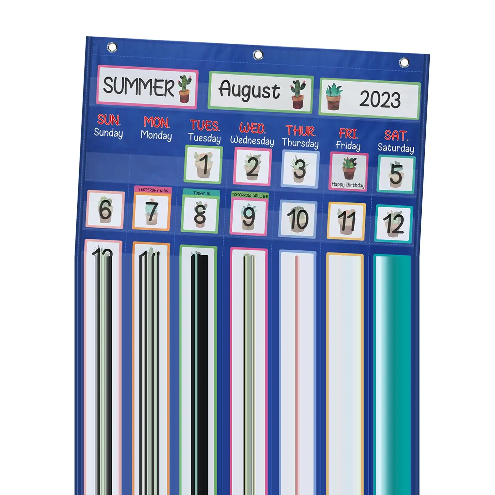 Monthly Calendar Pocket Chart Classroom Organized Chart for Home Daycare Classroom Bulletin Board Kindergarten Preschool