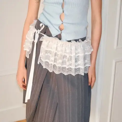 Women Y2K Korean Lace Mini Layered Skirt Streetwear Lace Up Ruffles Harajuku High Waist Pleated Ladies Jupe Skirts Clothes
