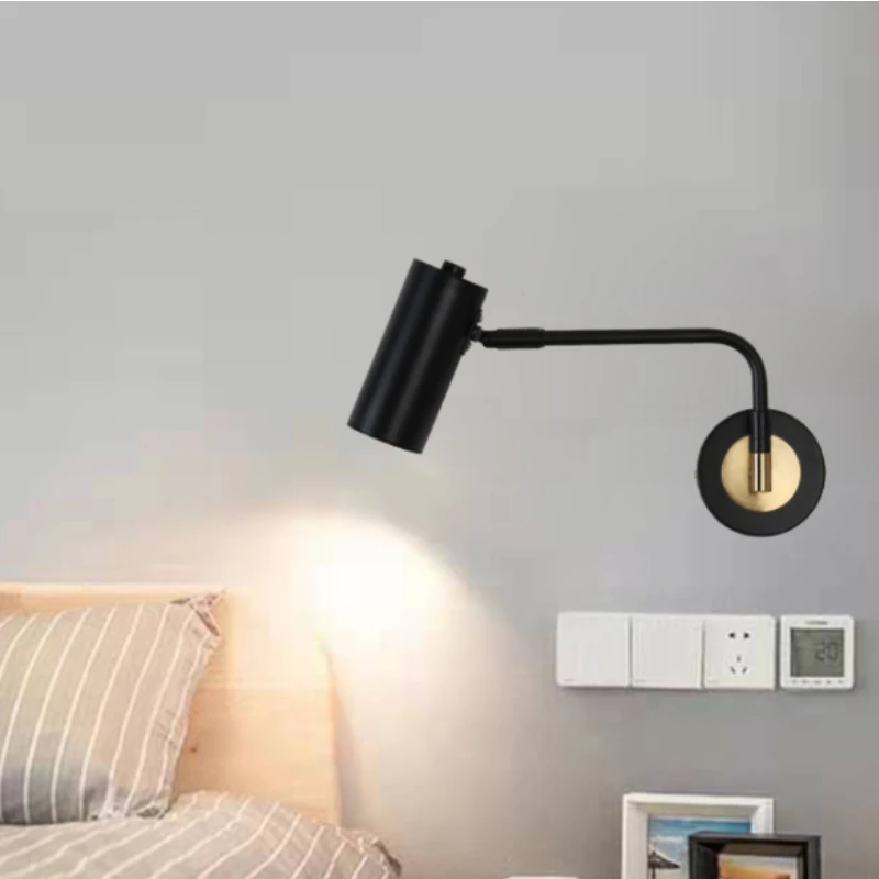 Modern Creative Rotatable Led Wall Light for Hotel Bedside Reading Wall Lamp Sconce Bedroom Study Living Room Luxury Rocker Lamp