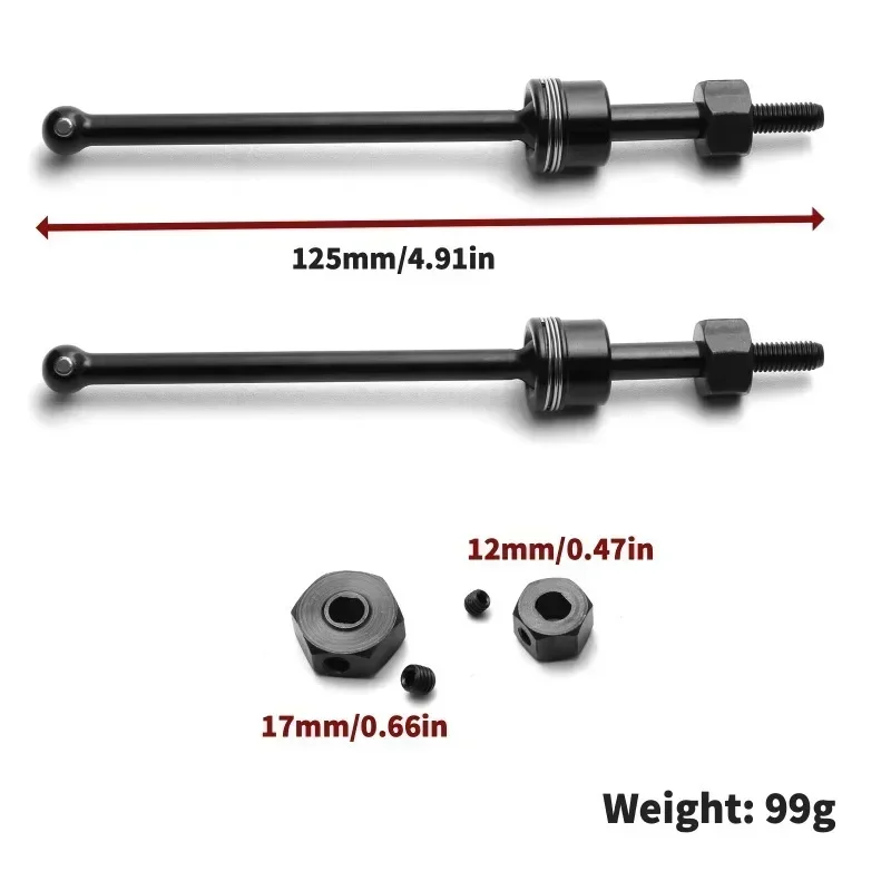 

2pcs Medium Carbon Alloy Steel Front CVD Universal Joint For RC Model Cars TEAM LOSI 1/8 LMT 4WD SOLID LOS04022