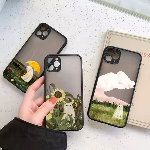 Cute Ghost Case For Samsung A16 A33 A55 A53 A13 A15 A14 A54 A34 A35 A32 4G S23 S22 S25 Ultra S21 S24 FE Plus Shockproof Cover