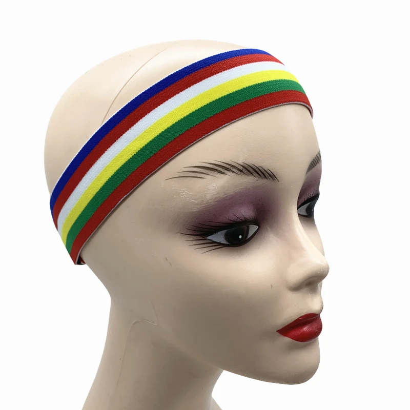 1pc 4cm de largura arco-íris náilon elástico plana ajustável costura banda para peruca bordas extensões de cabelo envoltório ferramenta cabeleireiro