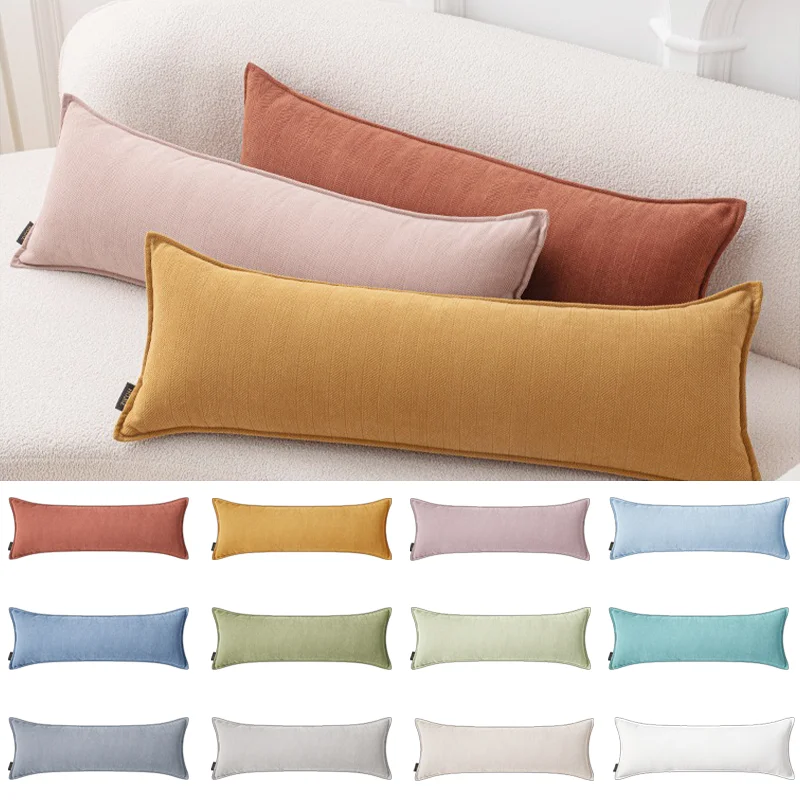 

Geometric Chenille Throw Pillow Cover with PP Cotton Filling Nordic Style Large Waist Cushion 30x70/90/120cm Sofa Office Decor