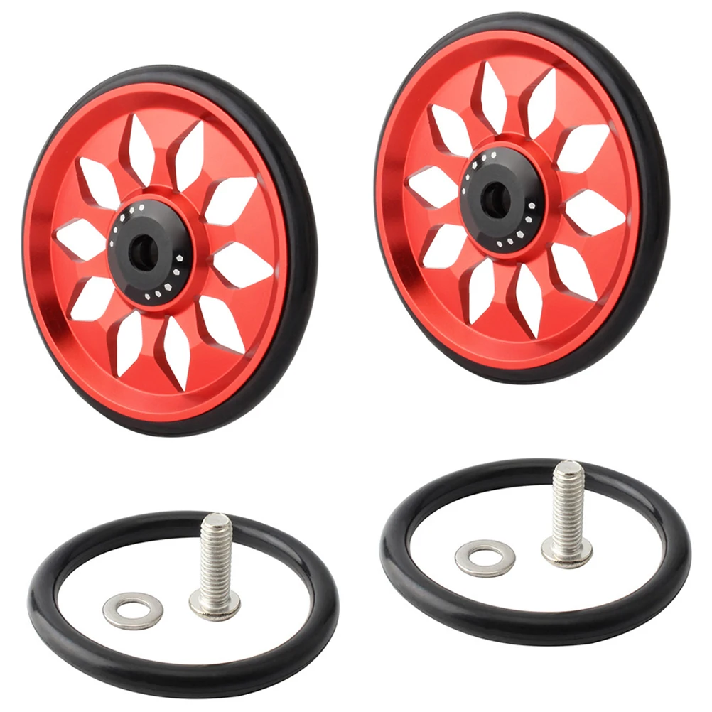 

1 set Folding Bicycle Auxiliary Wheel Aluminum Alloy Lightweight Durable Smooth Corrosion Resistant Easy Install Compatible For