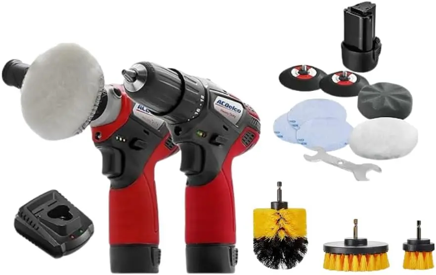 

Cordless Car Buffer Polisher Kit with 2 Batteries, Variable Speed, Mini Tool Set for Scratch Removal