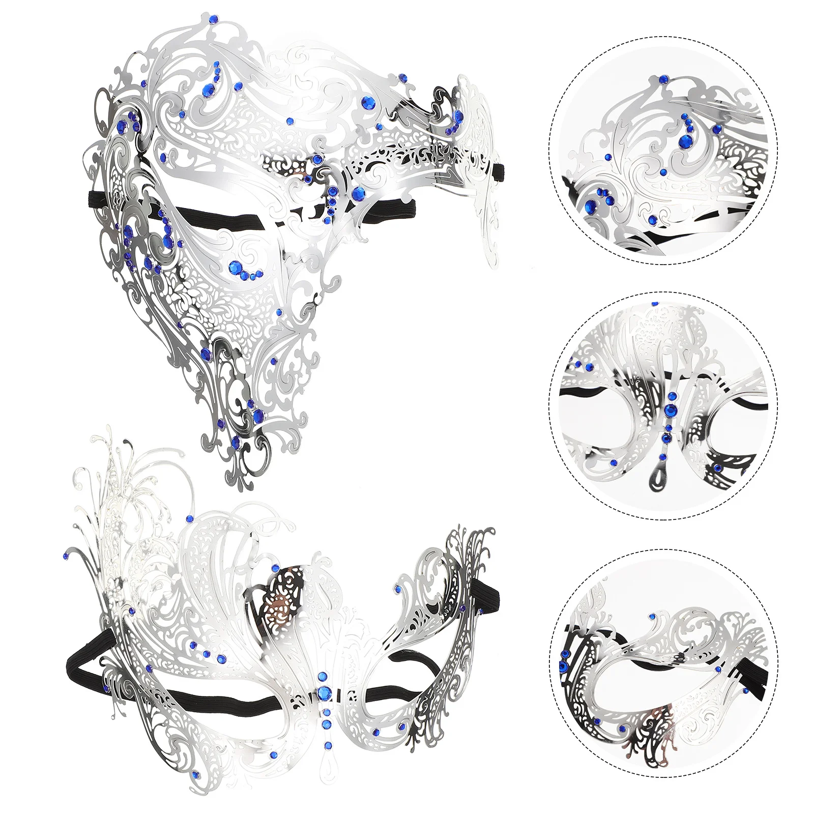 

2 шт. нежные металлические маскарадные маски легкая маска для вечеринки реквизит портативный для Хэллоуина карнавал фестиваль маска реквизит