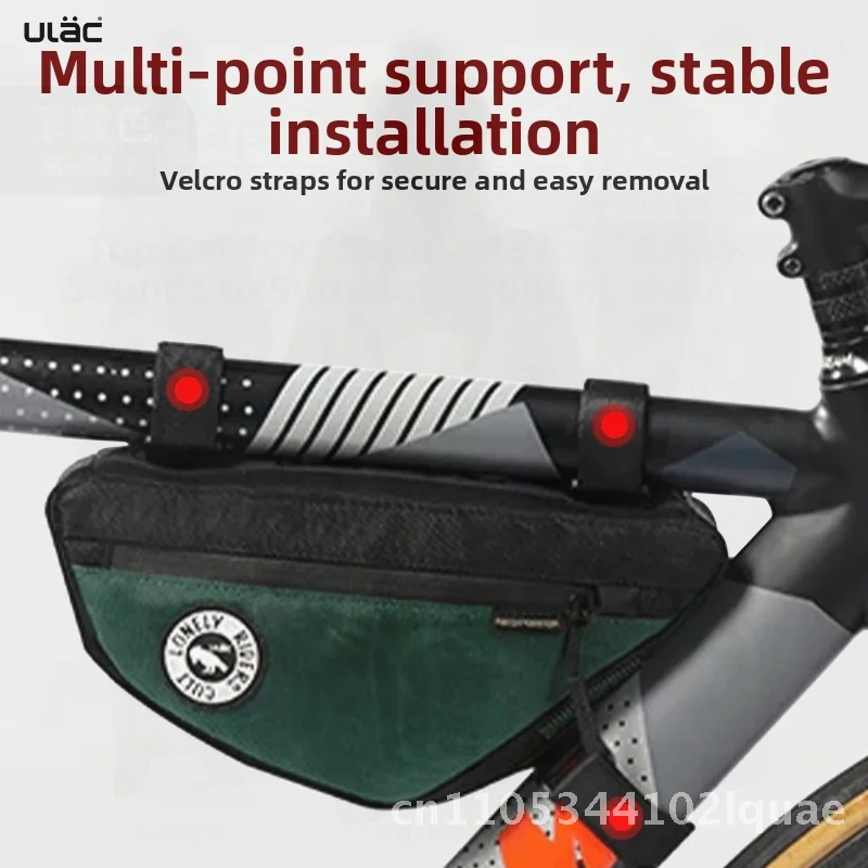 

Сумка-треугольник ULAC для горного велосипеда, подрамная сумка для инструментов, для хранения велосипедного снаряжения, нейлон, черно-зеленая, 1.5л/2.2л