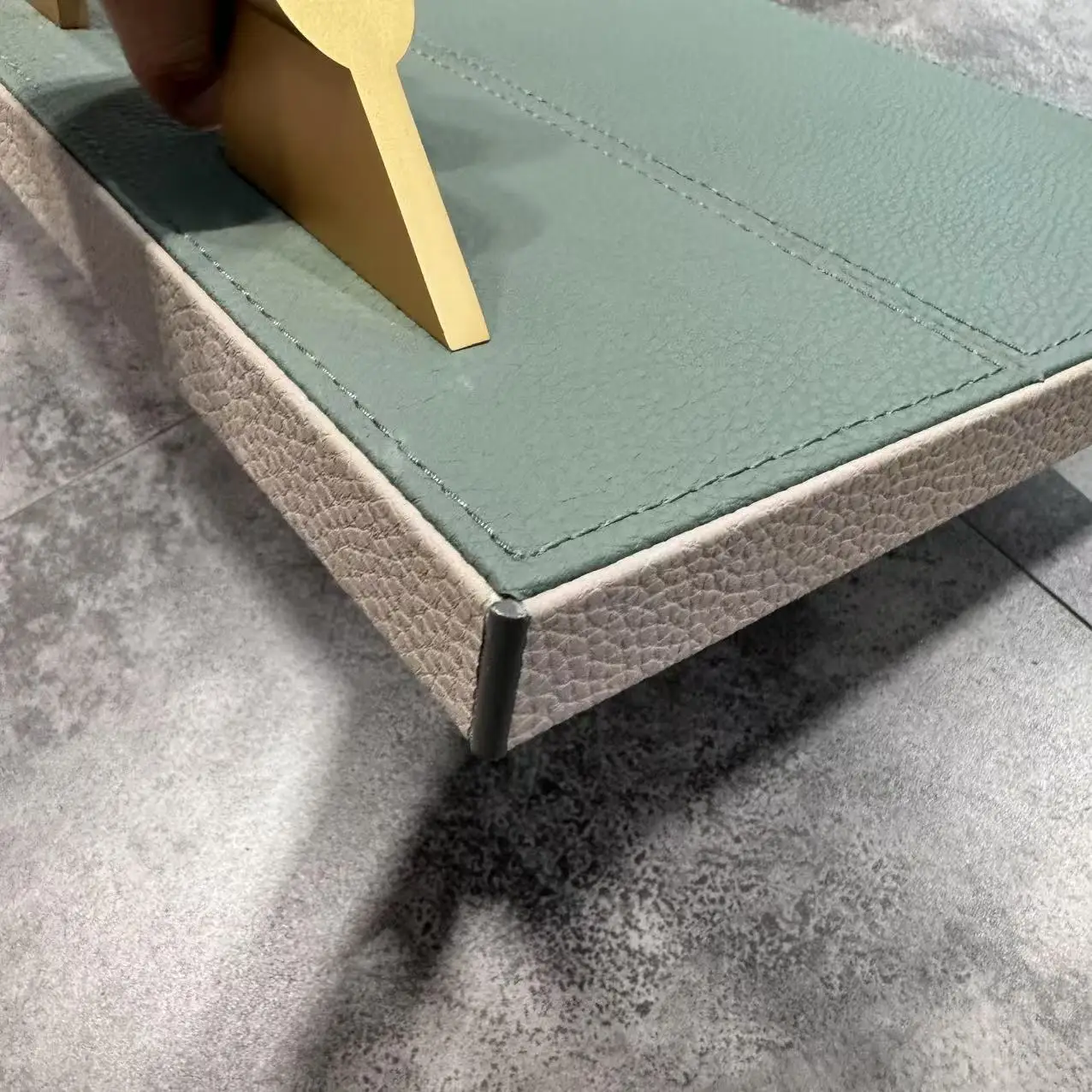 Nordic modern dark green leather door panel, factory direct sales wardrobe shoe cabinet drawer custom hardware door panel