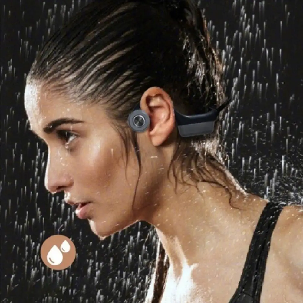 Bs01-auriculares inalámbricos de conducción ósea, audífonos estéreo 5,0 compatibles con Bluetooth, Auriculares deportivos impermeables