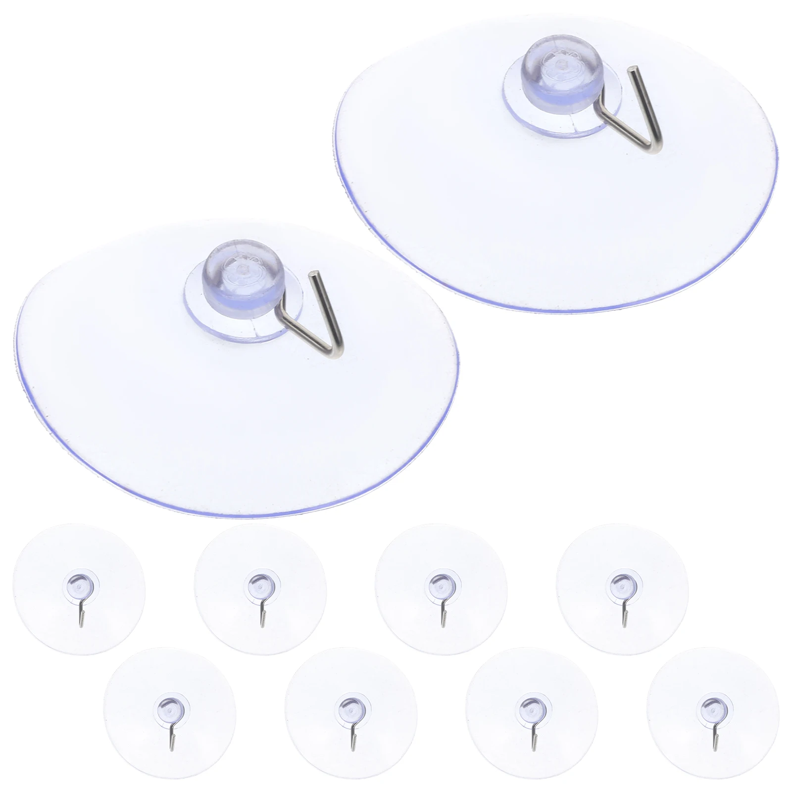 

10pcs Suction Cup Heavy Duty Pvc Stainless Steel Wall Hangers No Glue Reusable For Bathroom Kitchen Shower Towel Hanger Glass