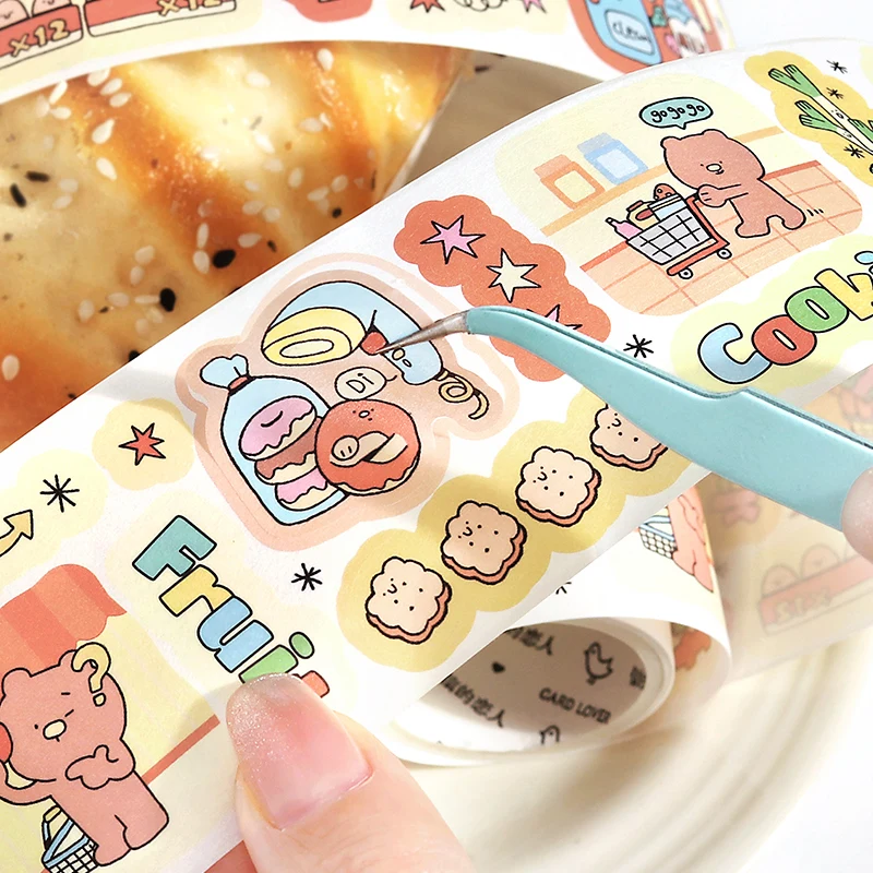 

TIANZI Kawaii Cartoon 50mm*3m Die cutting Tape - Creative Masking Tapes for Journaling Collage Scrapbooking School Stationery