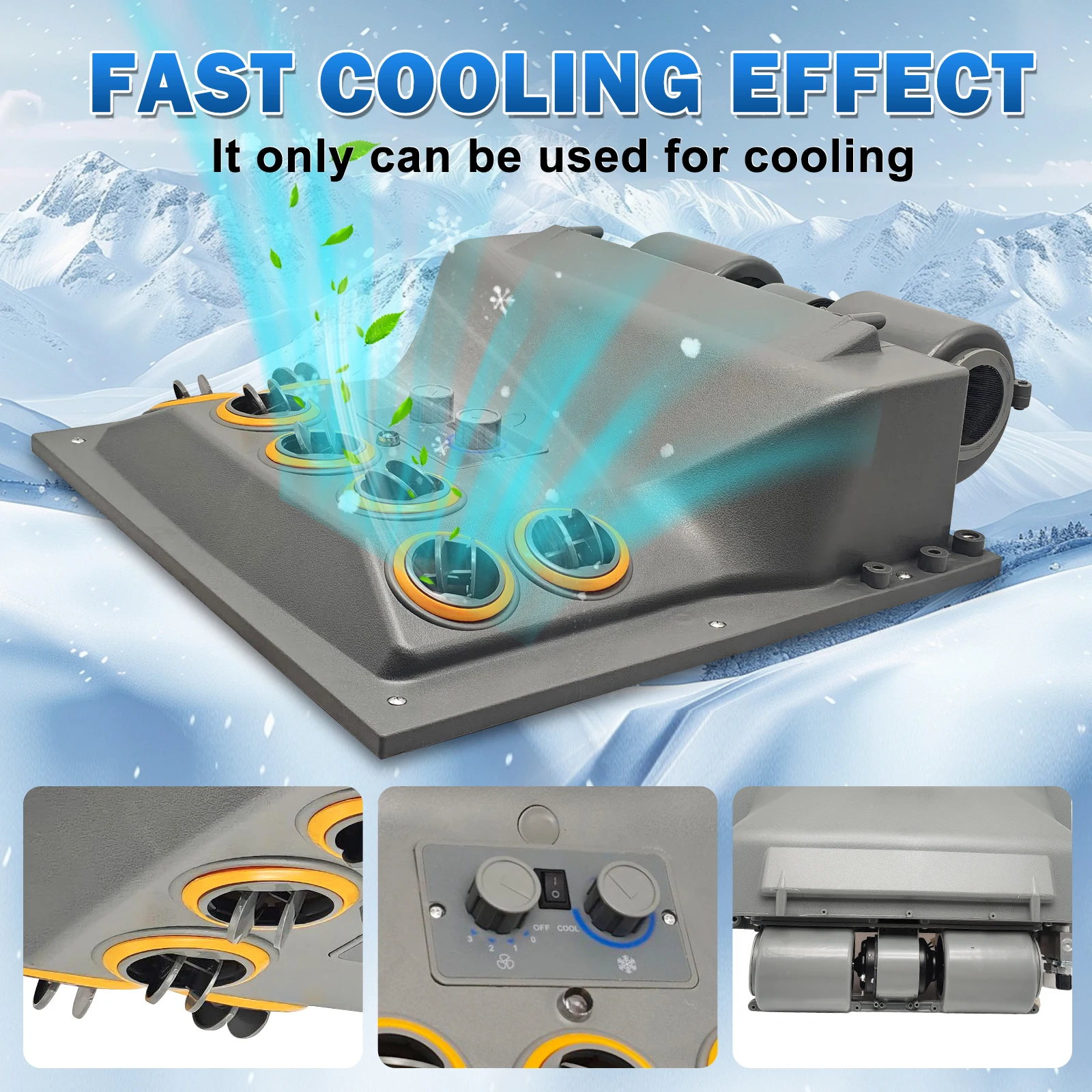 Treeligo Wall-mounted Ceiling Air Conditioner Evaporator Assembly Outlet Unit Cooling Ac 12v 24V for Bus Truck Van Excavator
