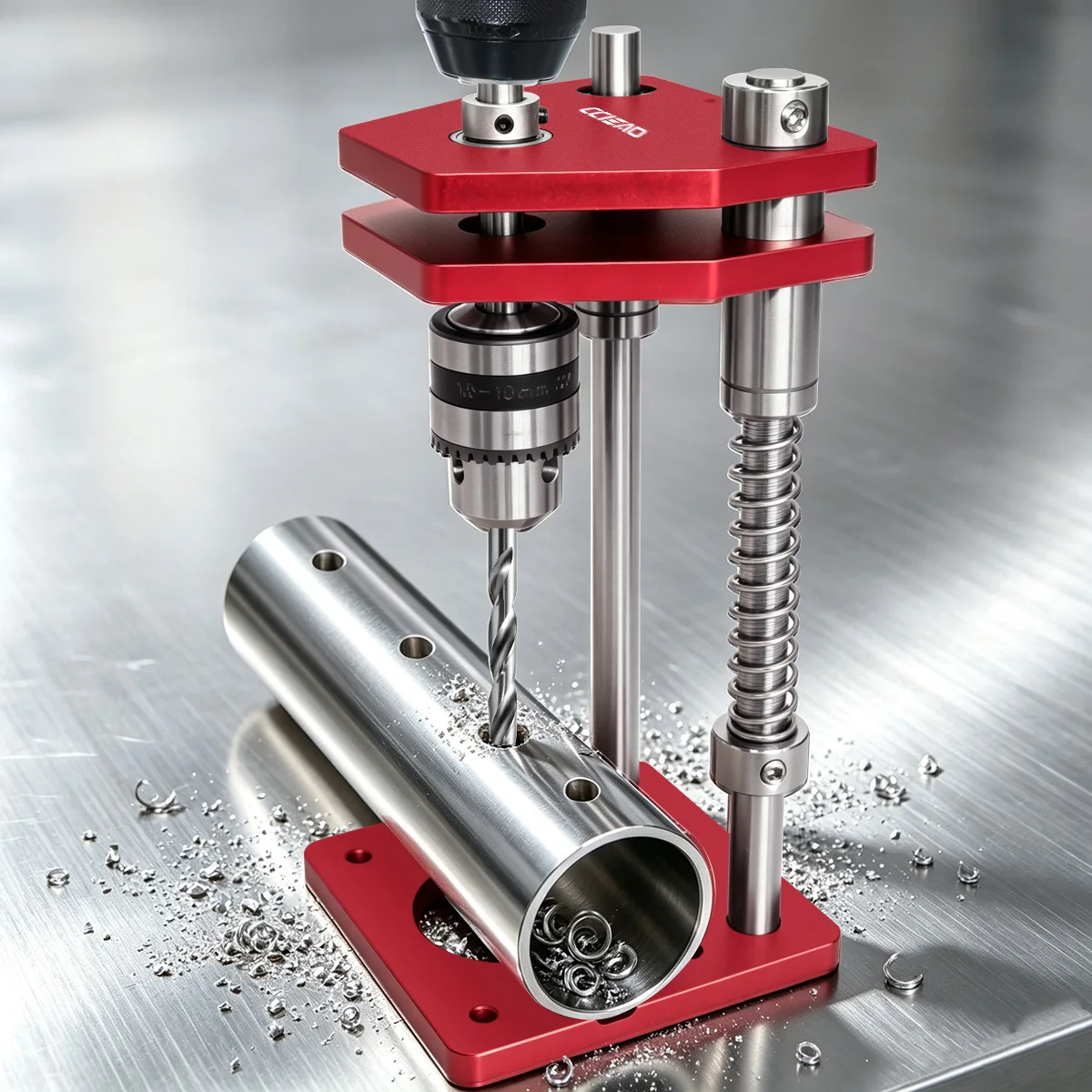 Aluminum Drill Alignment Fixture Hole Locator, Precision Woodworking Positioning Tool for Cabinet Hardware Installation