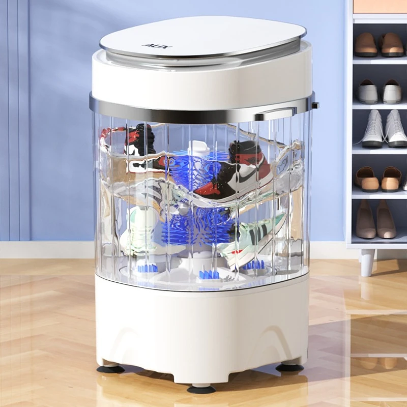 Household Mini Fully Automatic Shoe Washing Machine, All In One Wash Dry Brush Shoe Cleaner for Shoes Socks