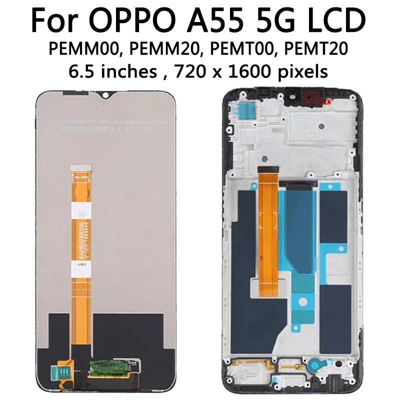 A55 Display For Oppo A55 4G CPH2325 LCD Display Screen+Touch Panel Digitizer For Oppo A55 5G PEMM00 LCD A55s 5G CPH2309 Display