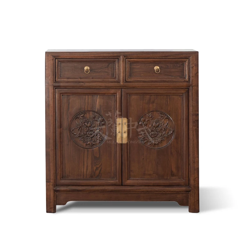 New Chinese style old elm simple antique solid wood entrance foyer storage