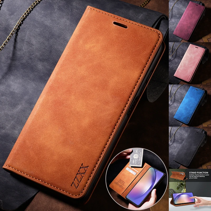 Wallet Pair Suction Flip Leather Case For Samsung Galaxy A03 A03s A12 A13 A14 A22 A23 A31 A32 A33 A34 A51 A52 A53 A54 A71 A73