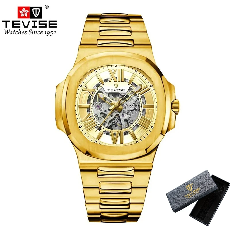 

TEVISE T01B Luxury Brand Men's Hollow Automatic Mechanical Watch Waterproof Stainless Steel Fashion Watches for Man Reloj Hombre