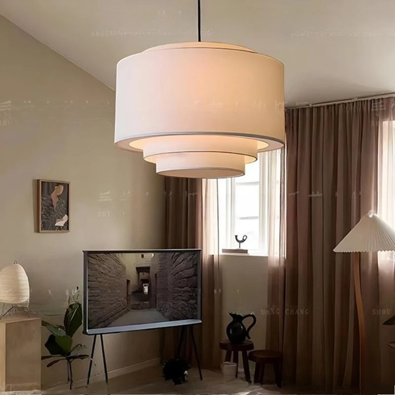 

Chinese retro atmospheric dining room living room fabric chandelier Japanese-style wabi-**** wind bed and breakfast bedroom