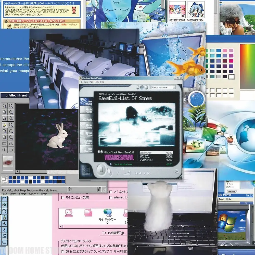 Retro Aesthetic Y2K Webcore Dreamcore Die Cut Sticker 110pcs Scrapbooking Junk Journal Collage Decor Stationery Accessory view 5