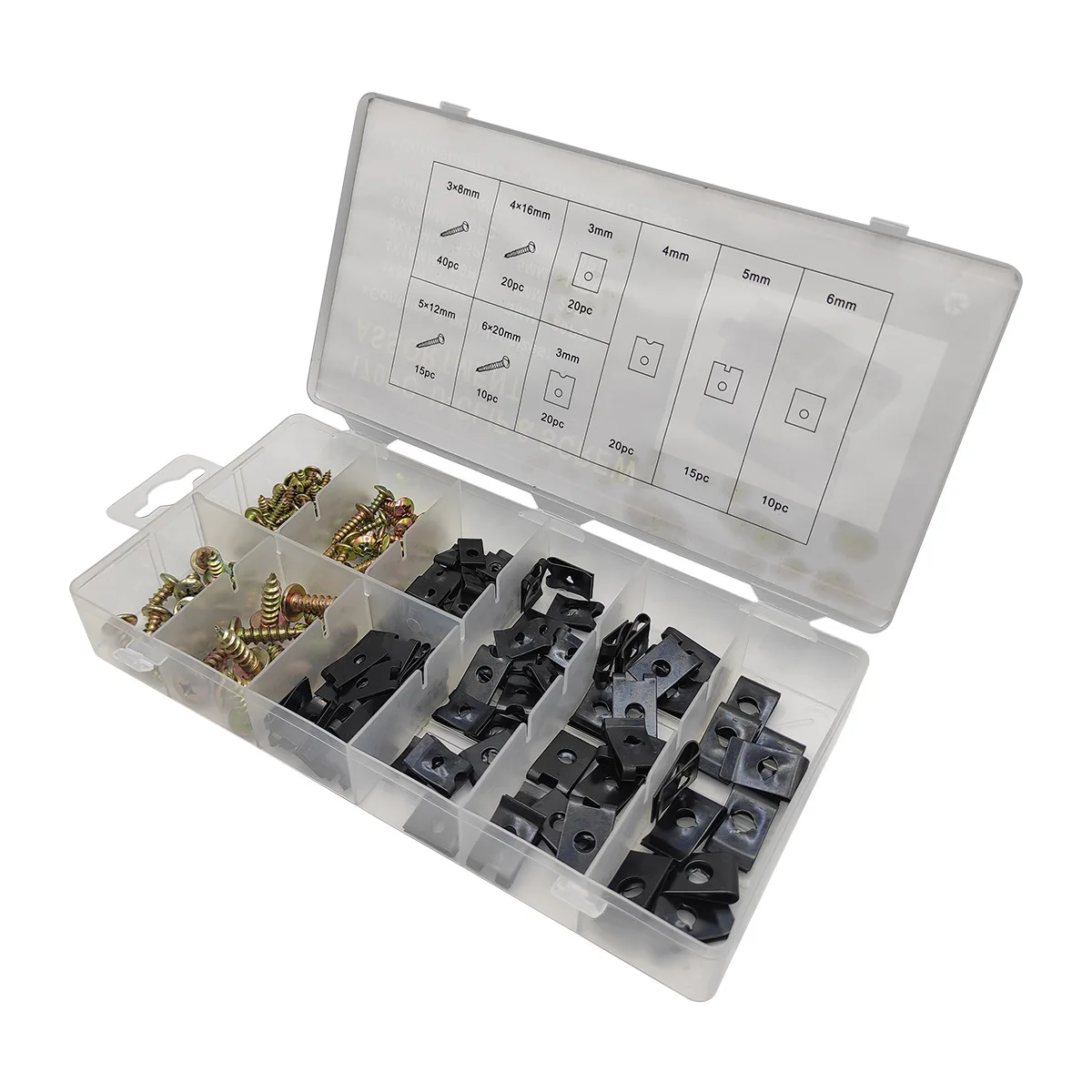 For Metal Wood DIY 170 Piece U Shape Clamp And Screw Assortment Hardware Fixing Kit