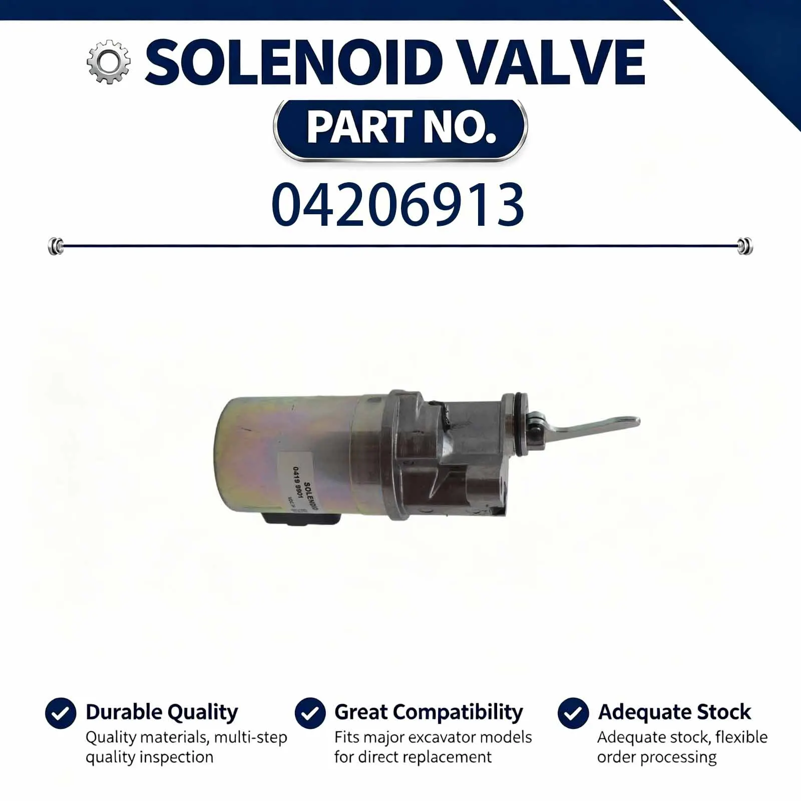 New 0420 6913 04206913 24V Solenoid valve Compatible for Volvo Backhoe Loader BL61 BL71 BL61 PLUS BL71 PLUS BL60 BL70 Eng