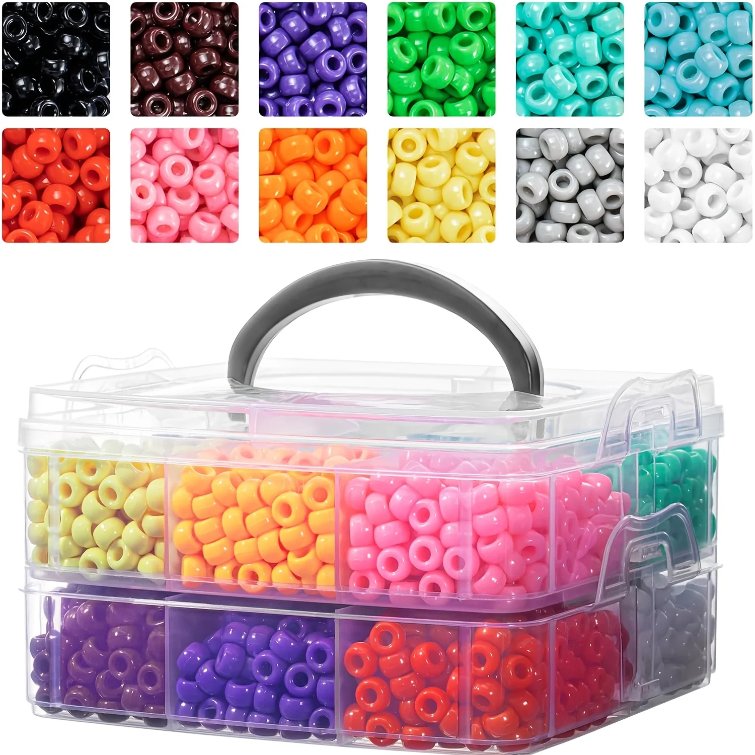 

2400PCS of small horse beads in 12 colors, suitable for bracelet making, DIY jewelry making, and gift giving