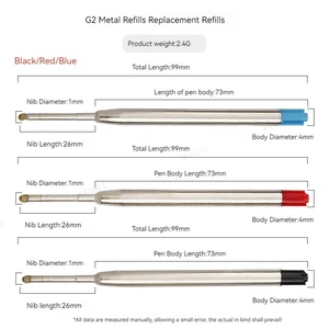 5/10 / 20 قطعة L: 3.9 بوصة / 99 مم قلم حبر جاف G2 عبوات لقضبان الحبر الأسود الأزرق الأحمر لكتابة القرطاسية المكتبية أفضل 12 قلم مبيعات 510 زيت - No9