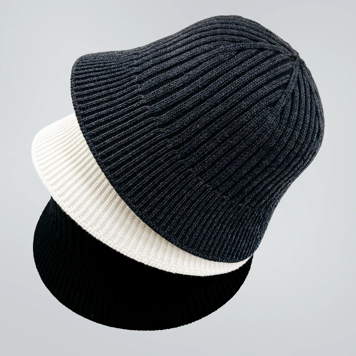 2026 New Heat-set Knitted Wool Bucket Hat, Ribbed Dome Face Friendly Fisherman Cap