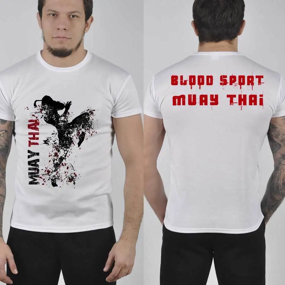 

Unique Design Blood Sport Muay Thai Combat Training T-Shirt. Summer Cotton Short Sleeve O-Neck Mens T Shirt New S-3XL