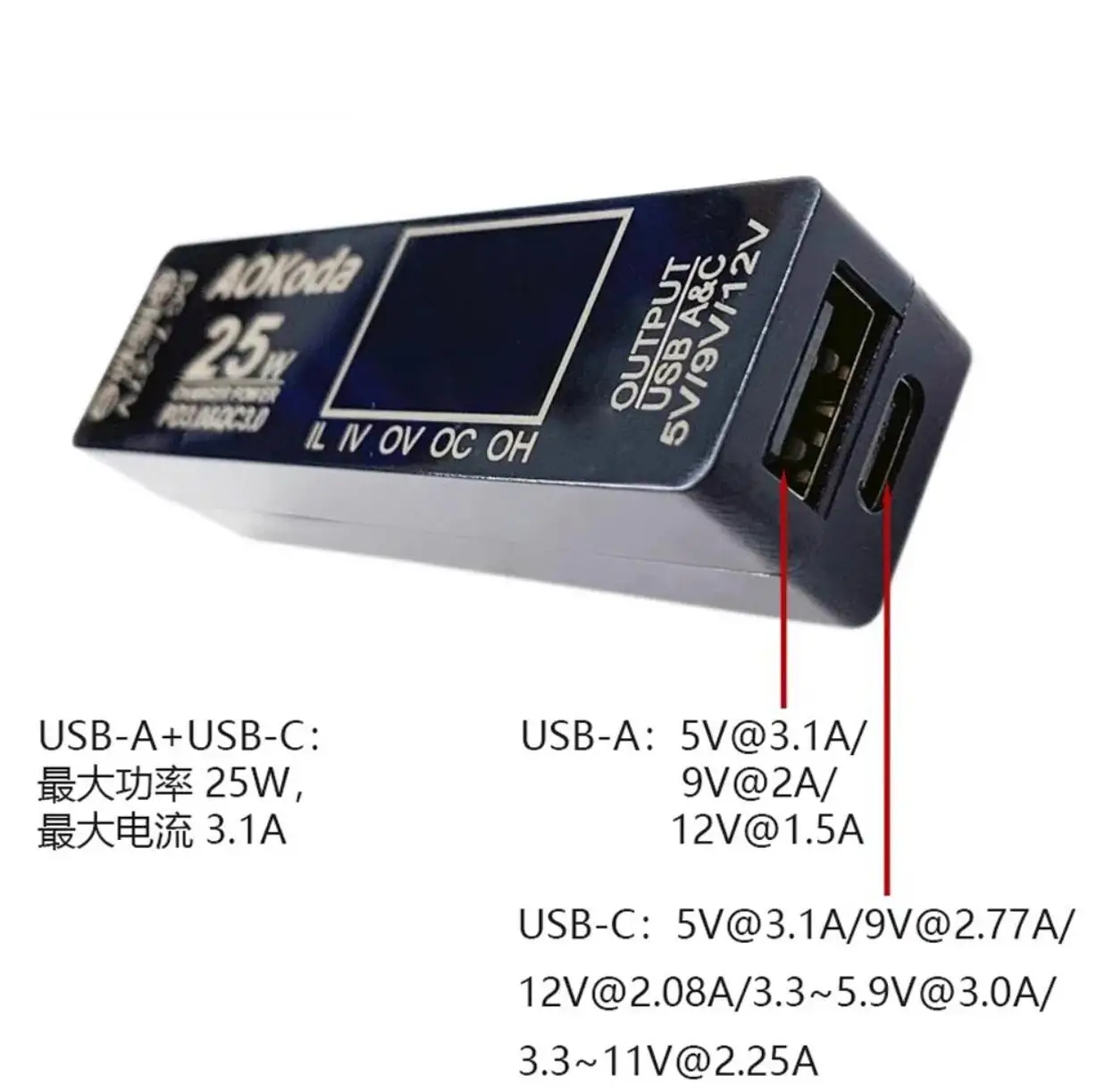 AOKoda XT60 to PD3.0 Lipo Battery Quick Charger Overload Protection Short Circuit Protection For Smartphone Tablet PC DIY Part