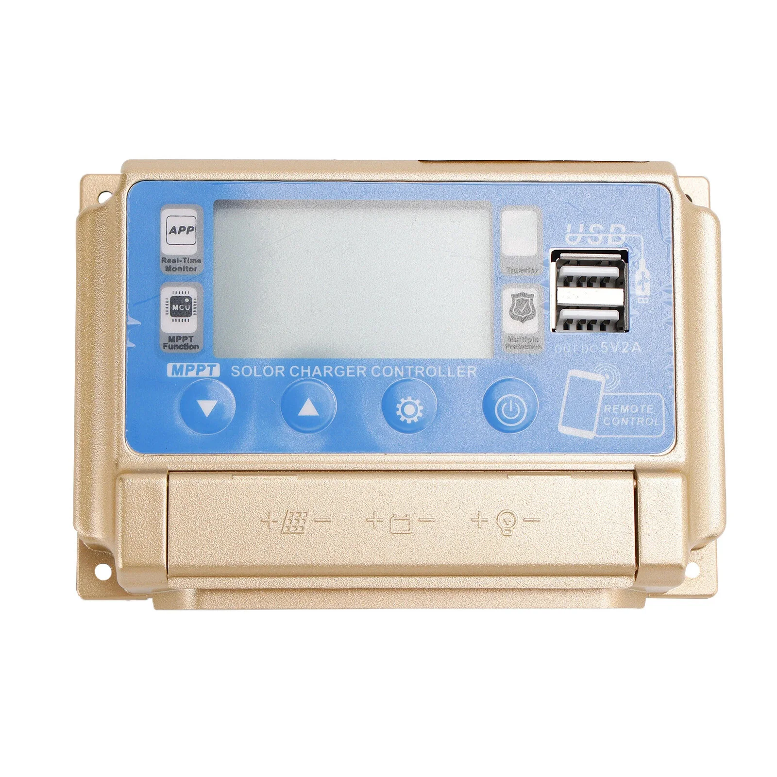 50A MPPT Solar Controller 12V 24V Battery Compatible LCD Real Time Temperature Monitoring and Discharge Control