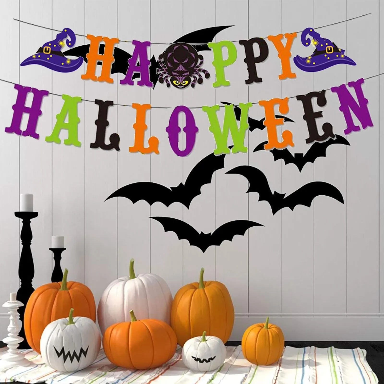 2023 Halloween Decoration Party Supplies Paper Pull Flag Bar Halloween Bar Shopping Mall Window Kids Child Favors Creative gift