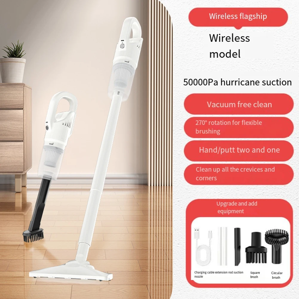 5000Pa Large Suction Vacuum Cleaner USB Rechargeable Cordless Handheld Vacuum Powerful Car Vacuum Mopping Machine for Pet Hair