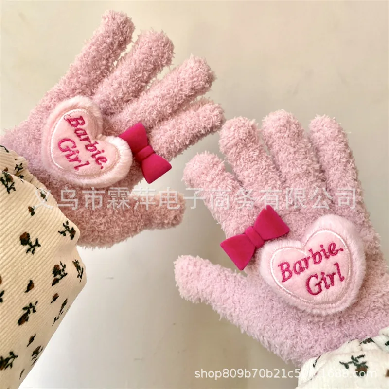 

Barbie Adults Plush Glove Kawaii Warming Winter Outdoor Trendy Movie Decoration Y2K Stylish Cute Girls Gift Lovely Sweet