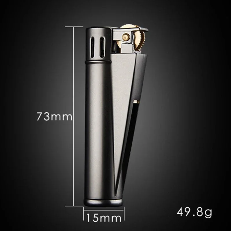 Retro Grinding Wheel Slider Ignition Oil Lighter Metal Machinery Durable Gutter Flint Windproof Lighter