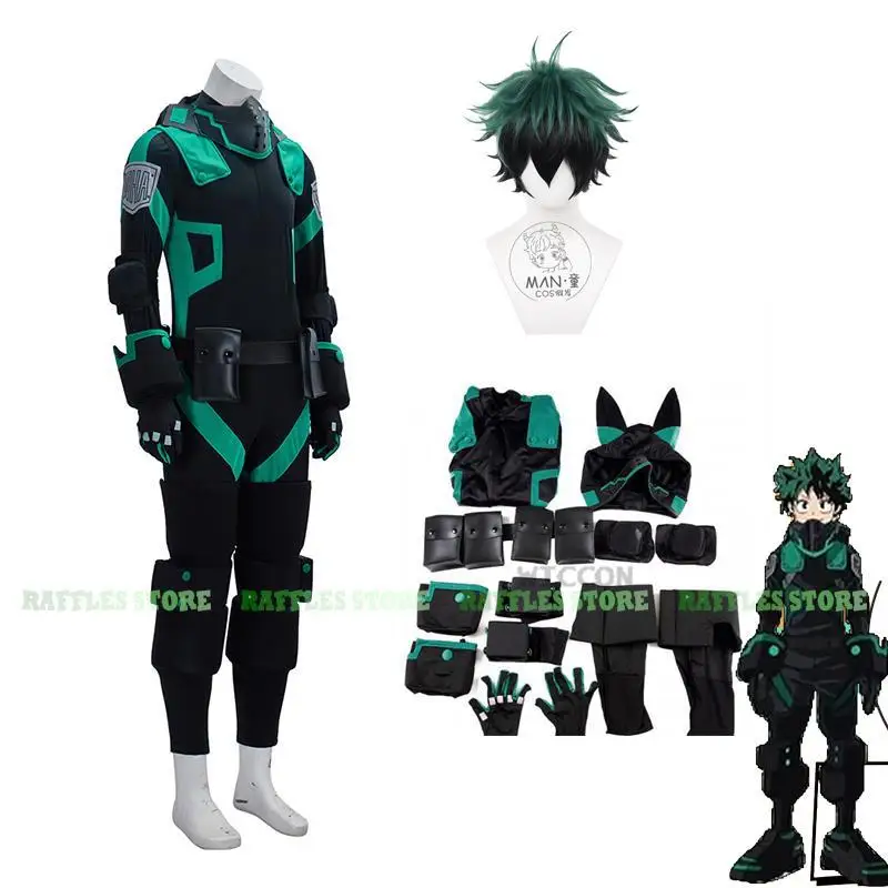 Midoriya Izuku Cosplay Midoriya Costume My Hero Academia World Heroes Mission Boku No Hero Akademia Deku Cosplay Wig Battle Suit